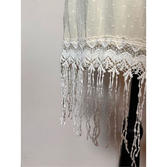 Dani Collection Spaghetti Strap Fringe Criss Cross Back Pale Yellow Dress Size S - Picture 10 of 10